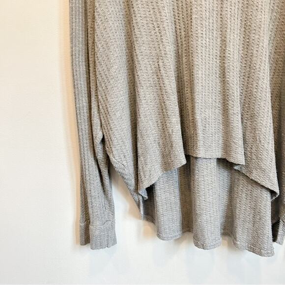 Chaser Waffle Knit Oversized Top Gray Size M - Picture 5 of 8